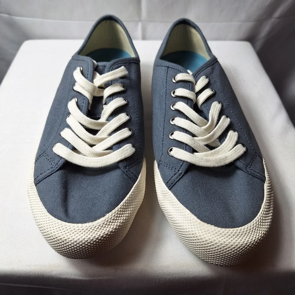 SEAVEES Monterey Sneakers Womens Sz 7 Slate Blue Canvas White Rubber Toe Cap NEW